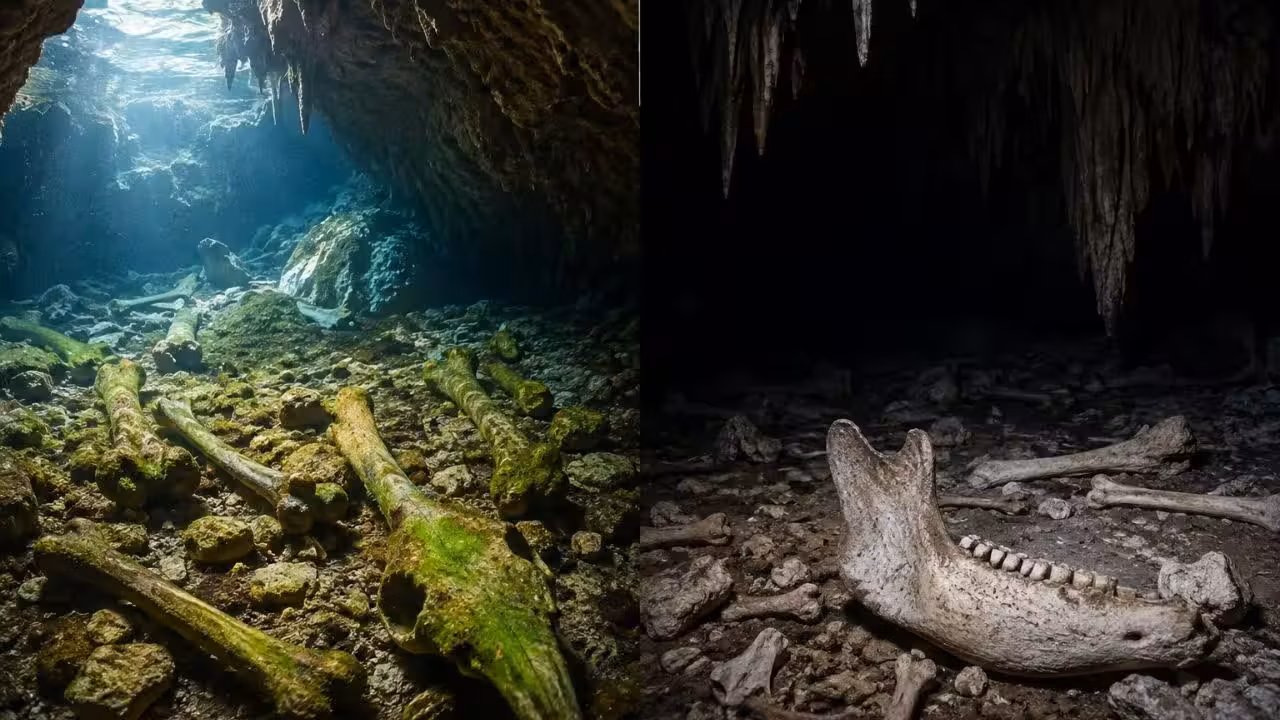 Scientists studied South Australia cave bones; light left algae marks, darkness preserved bones