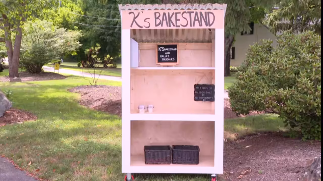 A Cumberland mother's new farm stand was stolen before she could use it; strangers....
