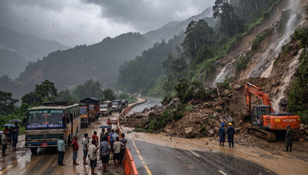 वर्षाका कारण विभिन्न राजमार्ग तथा सडकखण्ड अवरुद्ध