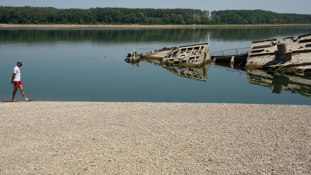 In pictures: Drought exposes Word War II ships, strands boats as Europe’s river levels plunge